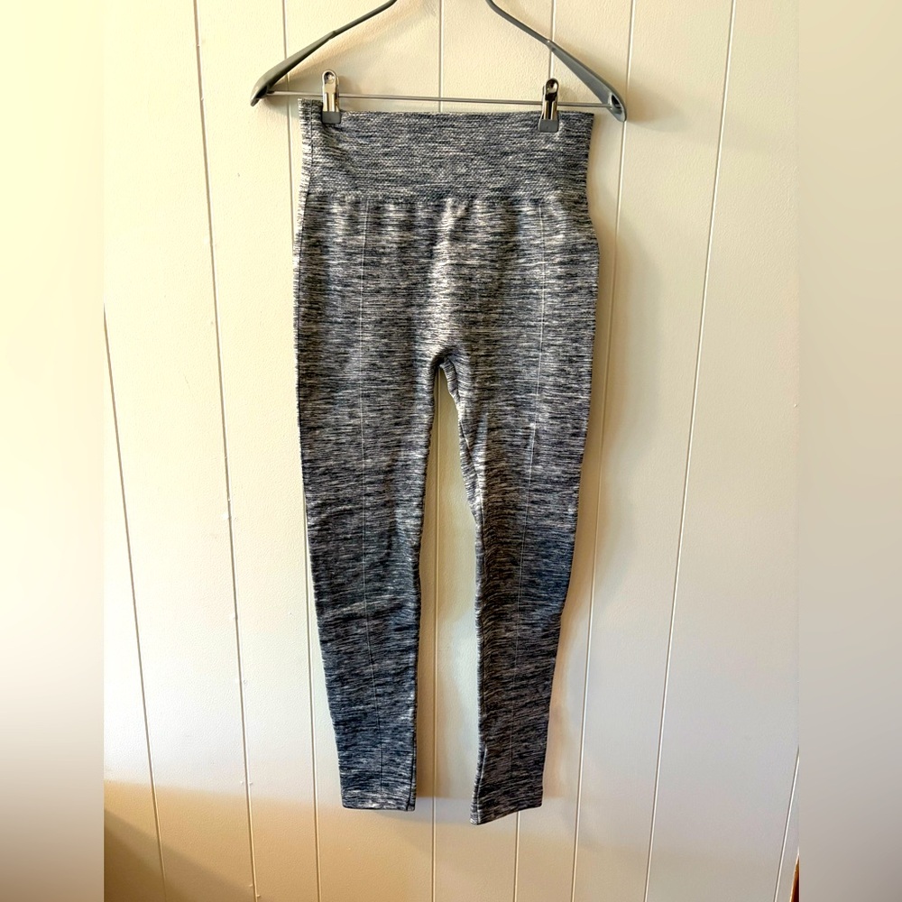 Gray Heathered Leggings with Wide Waistband Womens Large gold medal